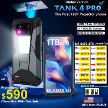 【Światowa premiera】Unihertz by 8849 Tank 4 pro Smartphone 5G z projekcją 720P Dimensity 8300 36GB+1TB Telefon komórkowy 3k AMOLED