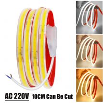 AC 220V COB Strip 240Led/M IP65 Driver impermeabile Costruito in 10CM Può essere tagliato Decorazioni per la casa Nastro flessibile Corda a nastro Luce a LED
