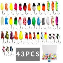 12/43 pezzi cucchiaio richiamo set pesca esca di metallo per lago mare carpa spigola Wobbler piccolo mini spinner trota jig scatola dura kit accessori