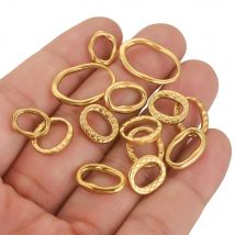5 pezzi connettore in acciaio inossidabile placcato oro ovale piccola lunetta orecchini con ciondoli che creano parti di forniture per risultati di gioielli fai da te vuoti