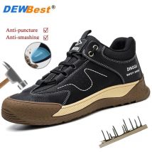 Steel head anti-smash anti-stabbing steel plate work site anti-odor comfortable safety protection shoes factory direct sale