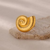Vintage Muschel ringe für Frauen Gold Farbe Edelstahl geometrische Muschel ring Hochzeit Aussage Sommer Ozean Schmuck Geschenk bff