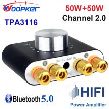 Woopker Digitaler Audioverstärker X24 Tpa3116 50Wx2 Hifi Stereo Home Audio Receiver Power AMP Bluetooth 5.0 Soundverstärker