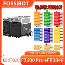 Centrale elettrica portatile FOSSiBOT F3600 Pro + batteria di espansione FB3840 Batteria LiFePO4 da 3840 Wh, espansione massima 11520 Wh, LiFePO4