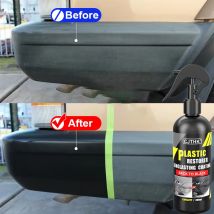 Agente di rivestimento per restauratore di plastica per auto Gomma plastica per auto Riparazione esterna Agente di restauro per rinfrescare pulito Sigillo di lucentezza nera Illumina