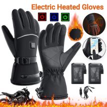 Guantes Térmicos impermeables para motocicleta, guantes calefactados eléctricos con batería, pantalla táctil, deportes al aire libre