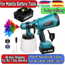 Spruzzatore di vernice a batteria per Makita 18VBatteria 1L Capacità Contenitore Pistola per vernice spray 2 Ugelli 3 Modelli Mobili Casa Pittura