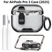 For AirPods Pro 3 Case 2025 with Phone Stand&Cleaner Kit Full-Body Protective Case for AirPods Pro 3 with Keychain for Women Men