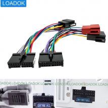 Arnés de Cableado Universal para Radio de coche, Cable adaptador de conector tipo cruz T, ISO, estéreo, 20 pines, apto para AEG Prology, autorradio y Audiovox
