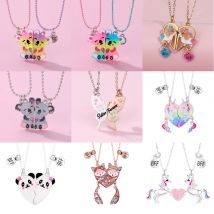 Elviragirl 2 Teile/satz Niedlichen Tier Einhorn Pony Koala Schmetterling Beste Freundin Halskette BFF Freundschaft Schmuck Geschenke für Mädchen
