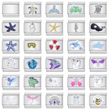 Collegamenti con ciondoli italiani in acciaio inossidabile fai-da-te adatti al braccialetto da 9 mm Donna Uomo Creazione di gioielli Accessori Animale Farfalla Delfino CZ