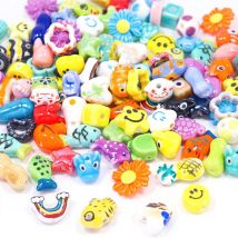 Schöne farbige Keramikperlen für die Schmuckherstellung, DIY-Ohrring, Armband, blumenförmige Fischform, Keramik-Schmuckzubehör