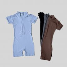 Summer Short Sleeve Zipper Jumpsuit Sports Wear Gym Fitness Sports Bodysuits Women Running Fashion Workout Clothes