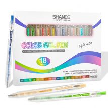18-Farben-Metallic-Gelstift-Set, glattes Schreiben, verschiedene Pastell- und Neonstifte für Tagebücher, Notizbücher, Heimwerker, Schulbedarf