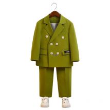 Jungen grün Sommer Fotografie Anzug Kinder formelle Hochzeits kleid Baby Geburtstags kleid Kindertag Performance Zeremonie Kostüm