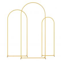 Arco nuziale in metallo, set di 3 supporti per fondale per matrimonio, sposa, decorazione per feste all'aperto per interni
