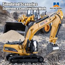 1/40 Legierung Simulation Gabelstapler Bagger Gleis Lkw Modell Engineering Auto Mit Bohrer Ripper Bewegliches Fahrzeug Kinder Spielzeug Geschenke