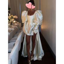 Oisslec-Kleid, elegant, Vintage, süß, Elfenbein, Satin, A-Linie, Sommer, Prinzessin, individuell anpassbar, für formelle Anlässe, Abschlussballkleid, Abendparty-Kleider