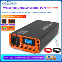 DATOUBOSS PSW Inversor 12v 220v 2000w DC 12V 24V 36V 48V 60V a AC 110V-220V Potencia máxima 4000W Disipación de calor interna TypeC