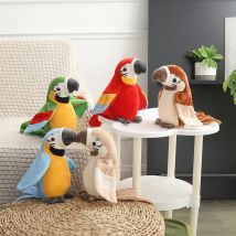 Giocattolo di pappagallo parlante Giocattolo di peluche interattivo di peluche per bambini Registra pappagallo Ripeti cosa dice Divertente giocattolo per uccelli Regalo per bambini