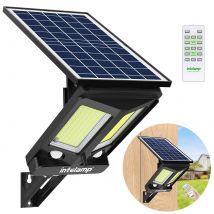 intelamp Solar Light Outdoor, Solar Motion Sensor Flood Security Lights with Remote Control Powered Outdoor Wall Light Solar Dus