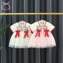 Sommer Kinder Kleidung Vintage Chinesischen Stil Bestickt Baby Party Mesh Kleider Für Kleinkind Mädchen 0 Zu 3 Jahre Kinder Kostüm