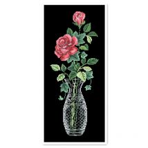 Rose in vase aida fabric cross stitch kits 18ct 14ct 11ct black fabric cotton thread hand embroidery DIY handmade needlework