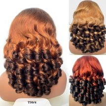 Parrucche per capelli grezzi vietnamiti al 100% 250 densità Ombre doppio disegnato rimbalzante ricci onda sciolta 13x4 HD parrucca anteriore in pizzo senza colla pre pizzicata