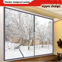 Winterfeste Fensterabdeckungen, winddicht, kältebeständig, auslaufsicher, Kunststoffgewebe, transparente Folie mit Reißverschluss, regenfest, anpassbar