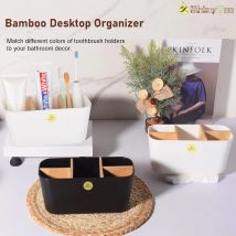 Bambus-Desktop-Organizer, elektrischer Zahnbürstenhalter, Rasierer, Make-up-Pinsel, Aufbewahrungsbox, Zahnpasta-Ständer für Badezimmer, Schlafzimmer