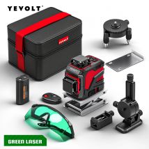 YEVOLT Serie YVGLL4XS12 Livello laser verde 3 assi 12 linee Autolivellante 360 3D Orizzontale e verticale 3,6 V 3 Ah Utensili elettrici