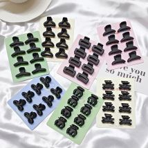 8 pezzi/set fermagli per capelli geometrici in plastica nera e colorata per ragazze, mini fermagli per capelli, forcine per bambini, accessori per capelli adorabili