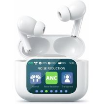 UYUXIO BT 5.4 Wireless Earphone ANC ENC Earbuds with LCD Screen High Sound Quality Headphonew with Noise Cancelling Ear Buds
