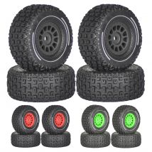 4 Stück 65 mm Gummireifen für Arrma 1/14 Mini MOJAVE GROM RC Car Upgrade 12 mm Sechskant-Radreifen Zubehör