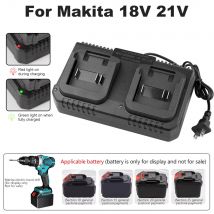 Caricabatteria doppio per Makita BL1415 BL1815 BL1830 BL1850 Spina USA/UE 3.0A 18V 21V MAX Batteria agli ioni di litio Caricatore rapido 2 slot