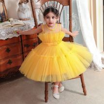 Baby Gelbes Kleid Für Mädchen Kinder Hochzeit Brautjungfer Kleider Kleinkind Tüll Geburtstag Prinzessin Party Kleid Infant Outfits Vestidos
