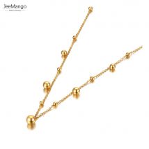JeeMango Titan Edelstahl Geometrische Runde Kugel Choker Halskette Mode Kette Anhänger Halskette Schmuck Für Frauen JN21145