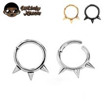 1PC F136 Titan Punk Spiked Septum Ring Nasenloch Piercing Nase Clicker Segment Klapp Nasenringe Hoop 16G Knorpel Ohrring
