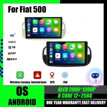 9'' Android 15 Car Radio Stereo for Fiat 500 2007-2015 with GPS Navigation Steering Wheel Control Multimedia Carplay Auto WIFI