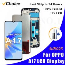 6.56" IPS LCD for OPPO A17 CPH2477 Display Touch Screen Digiziter Assembly pantalla For Oppo A17 With Frame LCD Display
