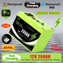 12V200000mAH LiFePO4 mit hoher Kapazität 🚆 Batterie mit integrierter BMS-Lösung für= 💥   Sonnenkollektoren, Wohnmobile, Yachten und Notstrom