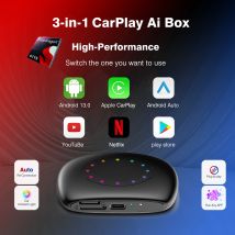 3-in-1 Smart AI Android Box Wireless CarPlay/Android Auto Android13 8Core 4+64GB/8+128GB 5G WiFi 4G LTE Plug & Play Integriertes GPS