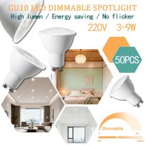 50PCS Dimmable GU10 LED Spotlight Bulbs 9W 7W 5W 3W Natural Lighting 3000K 4000K 6000K Lighting Bulb GU10 Base for Appliance