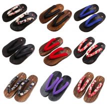 Samurai Anime Cosplay Schuhe Sommer Flip Flops runde flache Clogs Männer lässig Geta Sandalen für Halloween Party tägliche Schuhe