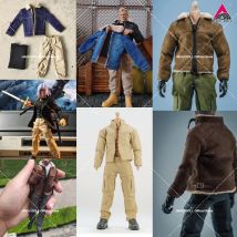 1/12 Scale Trendy Male Jacket Overalls Jeans Casual Pants Work Clothes Model  Fit For 6inch Male Soldier Action Figure Body Doll