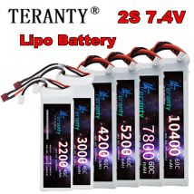 TERANTY 2S Lipo Batteria 7.4V 1500/2200/2700/3000/3300/4200/5200/6000/6800/7800/8800/10400mAh Per RC Modello Giocattoli Aereo Barca Auto