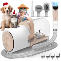 AIRROBO PG50 Kit per toelettatura cani, aspirapolvere per toelettatura cani 5 in 1, polvere da 2,5 litri, 11000 Pa, super aspirazione per peli di animali domestici, basso rumore