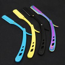 Mężczyźni do golenia narzędzia fryzjerskie maszynka do włosów i ostrzy antyczny czarny składany nóż do golenia Unisex usuwanie włosów (bez ostrza)