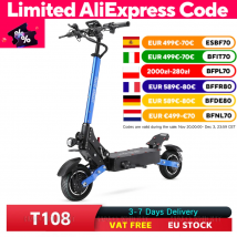 2025 Nuovo HALO KNIGHT T108 Scooter elettrico 1200W Doppio motore 52V 28.8Ah Batteria 65 km/h Ecooter per adulti Folk Kick Scooter