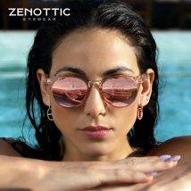 ZENOTTIC Vintage Runde Sonnenbrille Frauen Retro Marke Designer Polarisierte Fahren Sonnenbrille Spiegel UV400 Shades Brille